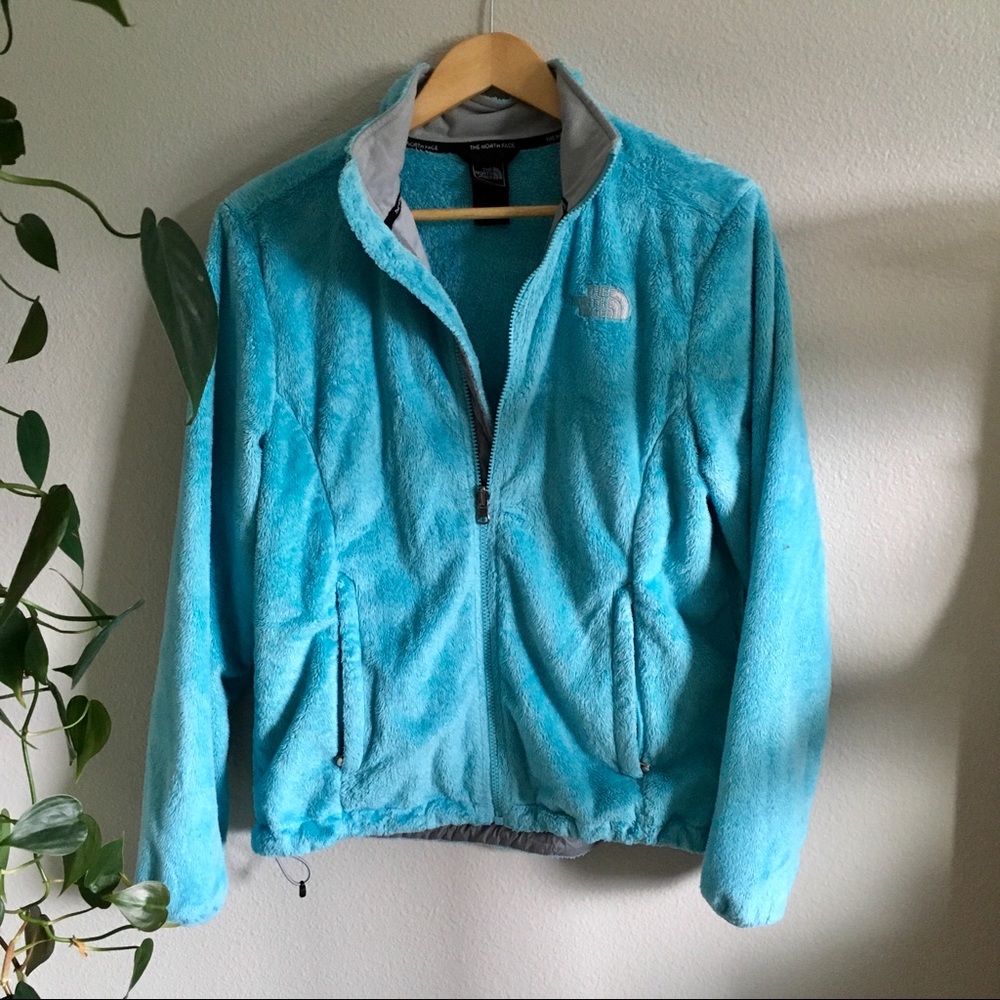 north face zip up - blue